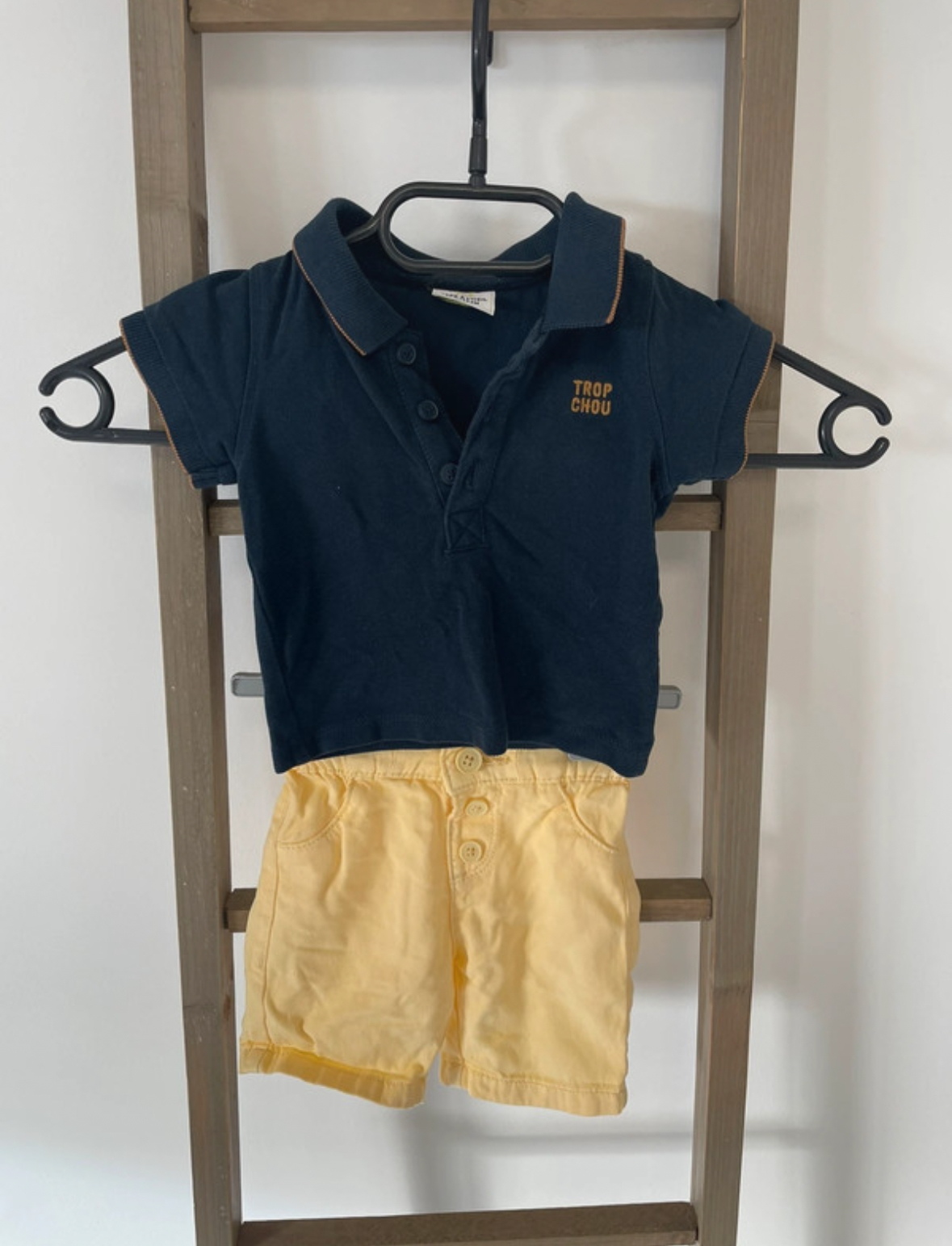Ensemble garçon polo + short jaune, Tape à l’oeil, 3 mois