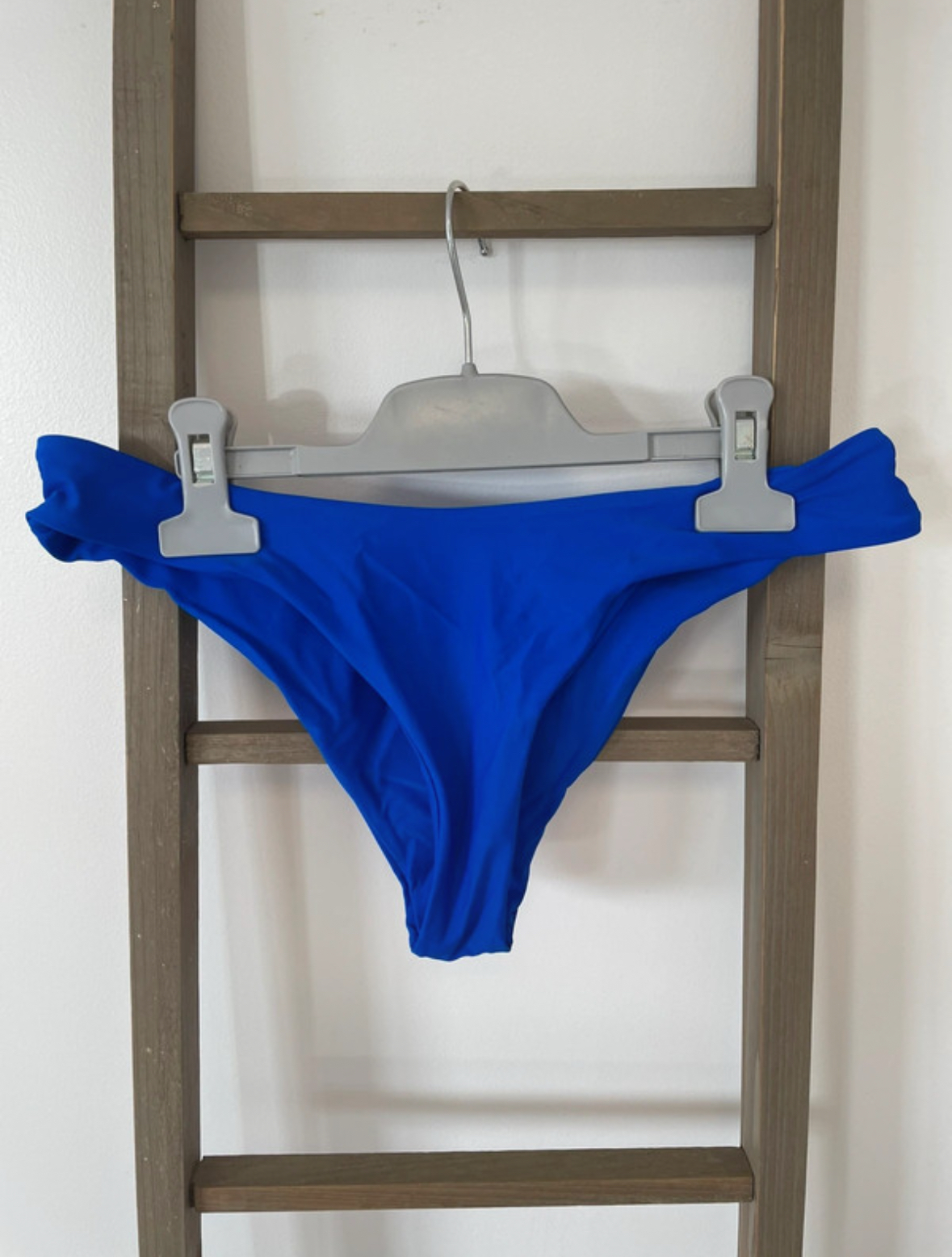 Culotte de maillot de bain échancrée bleu, S