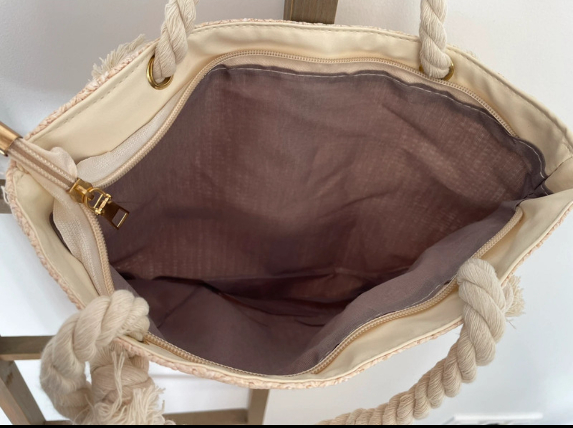 MBLA87 SAC A MAIN ROSE TRESSE ET CORDE 1