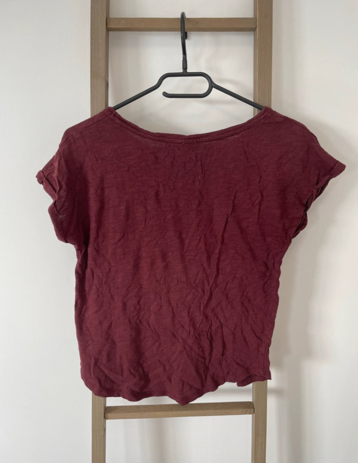 MBLA101 TSHIRT BORDEAUX AVEC PERLES PIMKIE 36 DOS