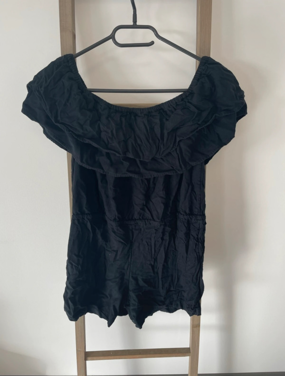 MBLA143 COMBISHORT NOIR COL BATEAU PIMKIE DOS