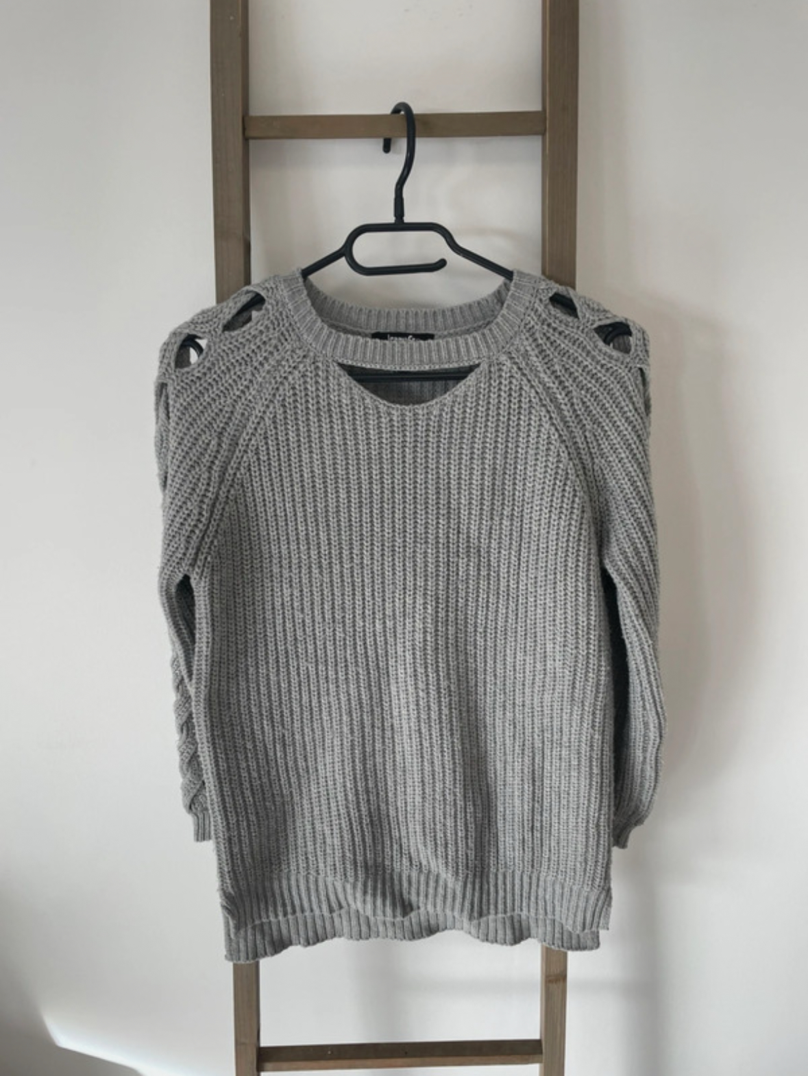 Pull gris avec trous manches, Jennyfer, XS