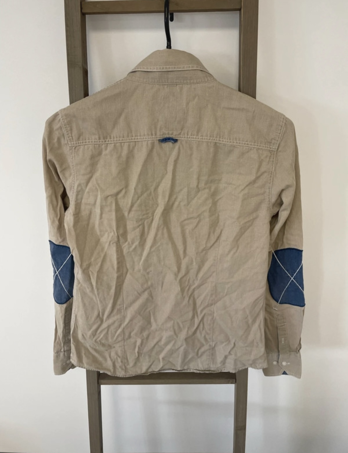 JVER86 CHEMISE BEIGE ET JEAN 100% COTON DOS