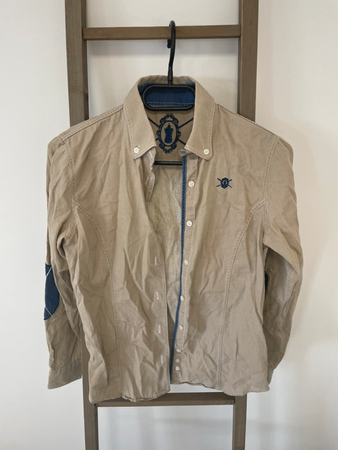 Chemise beige et jean 100% coton, 36