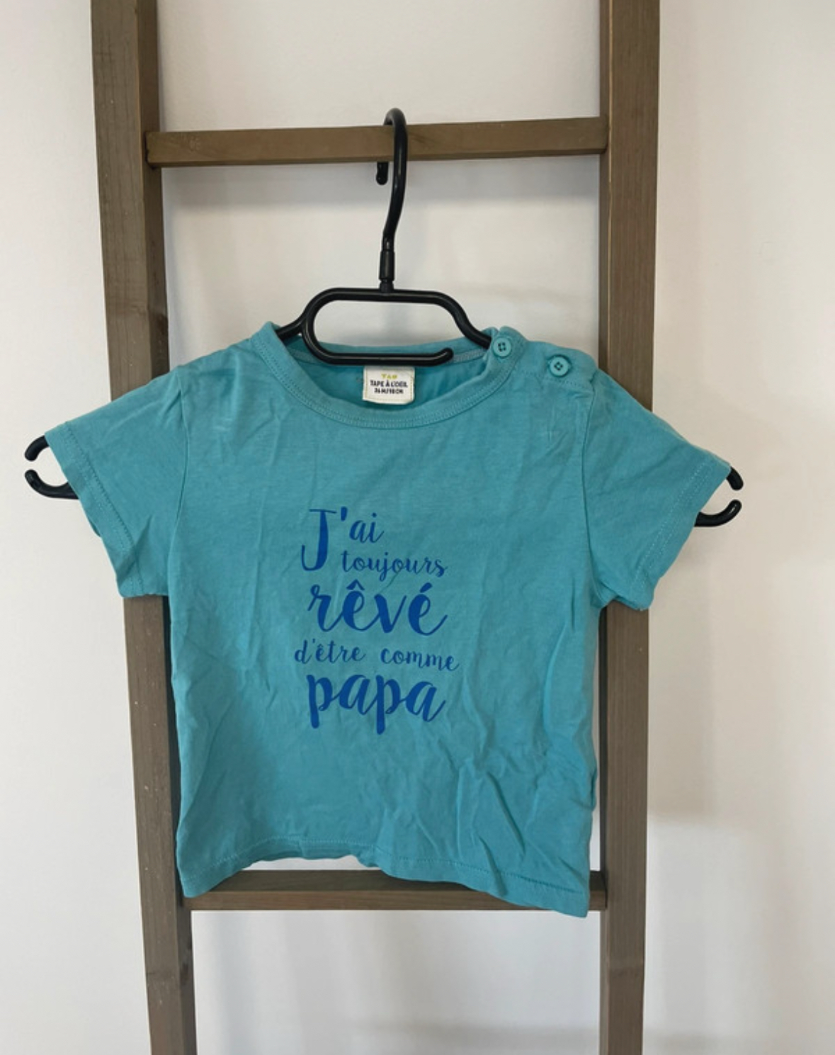 T-shirt turquoise, Tape à l’Oeil, 36 mois