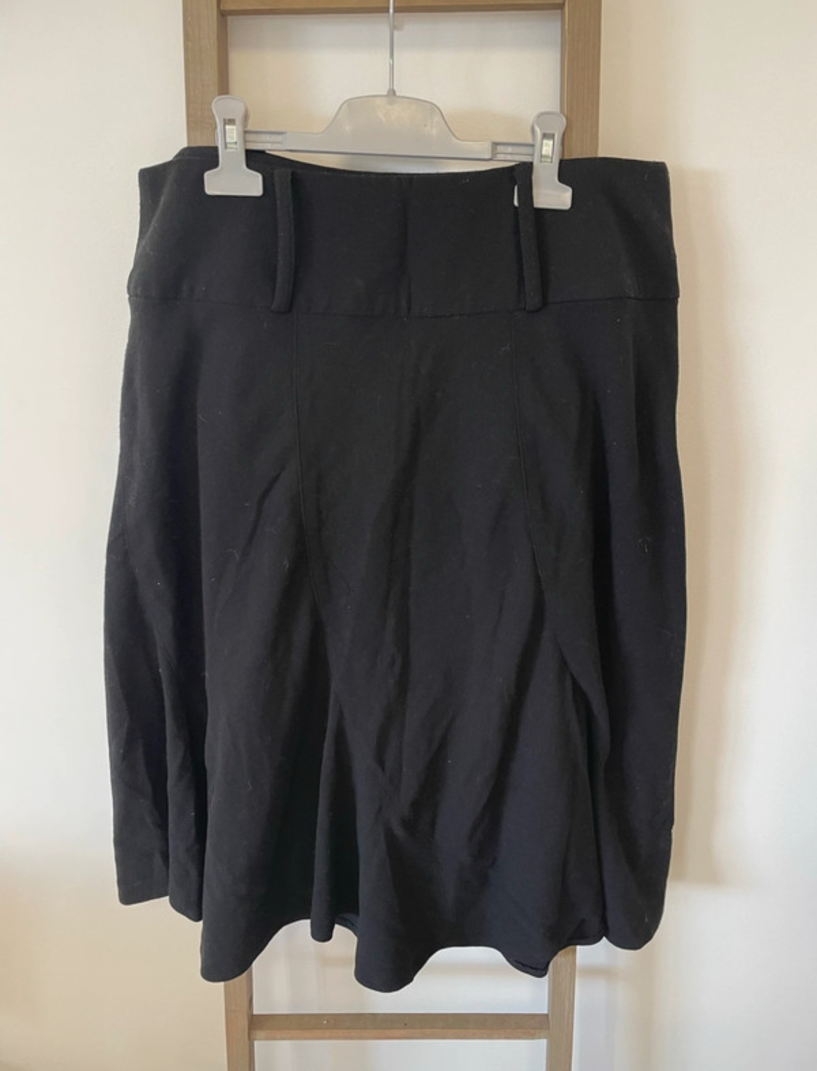 Jupe mi longue noire avec large plis, Fashion+, 46