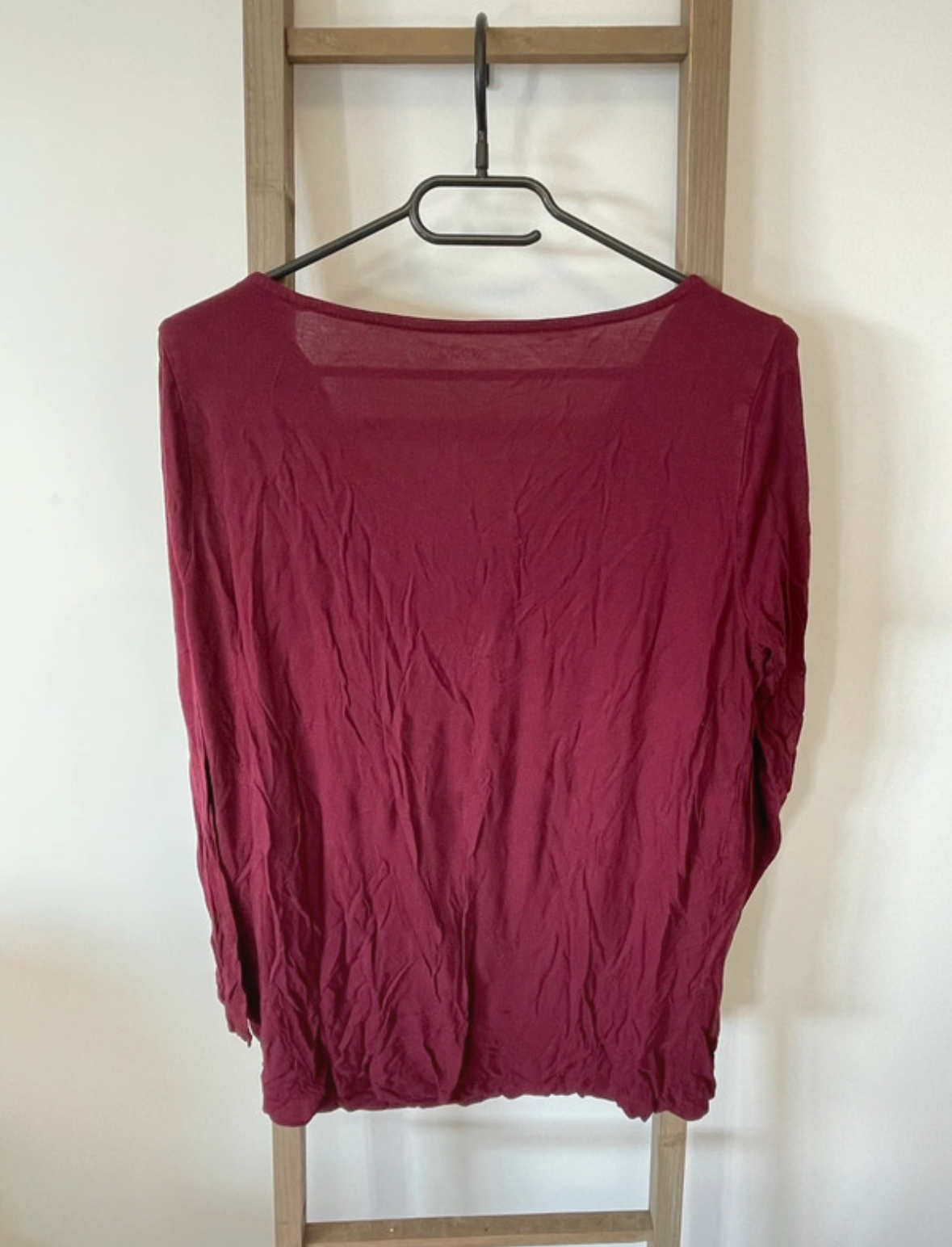 MCAL53 TOP BORDEAUX COL BENITIER ESMARA 46 48 DOS