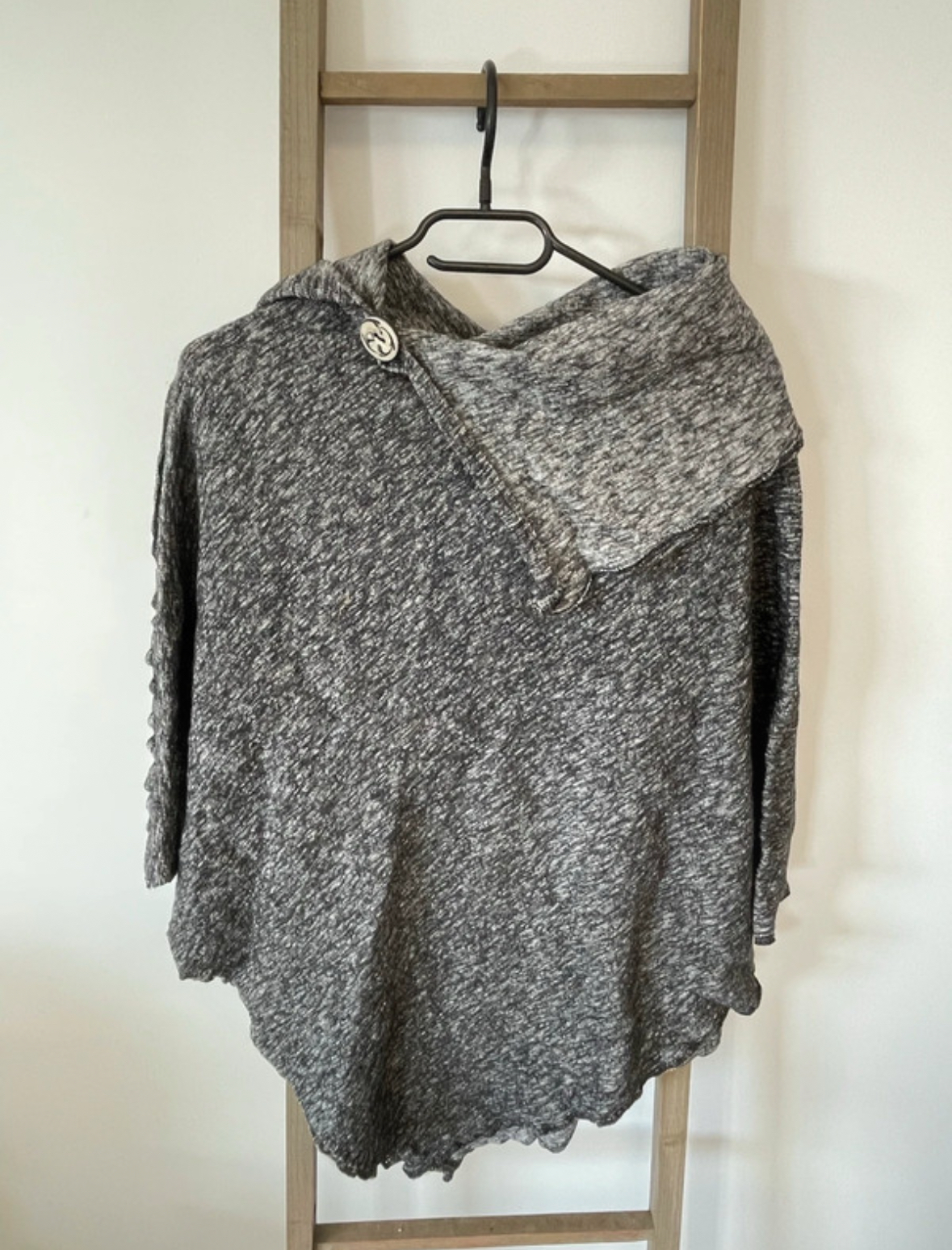 Poncho gris grand col, TU