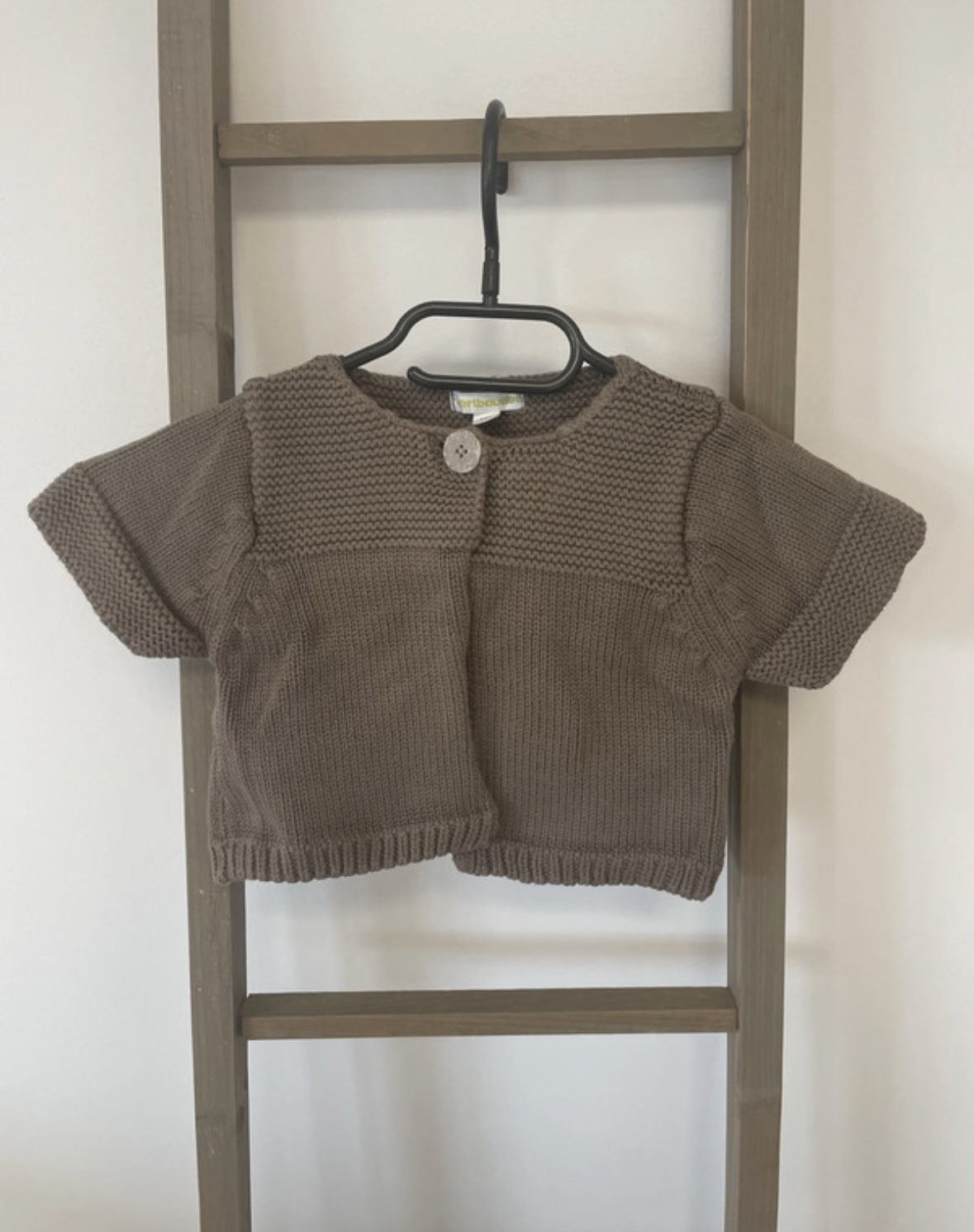 Gilet marron tricoté manches courtes, Vertbaudet, 4 ans