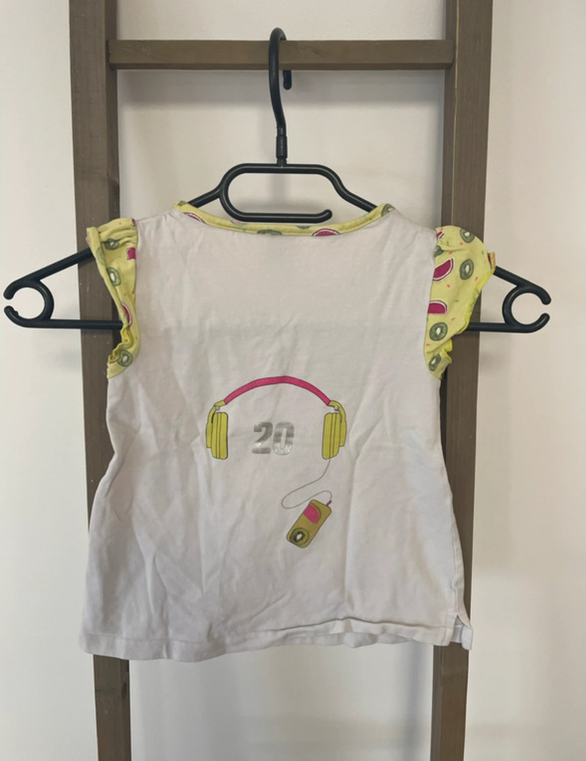 MCAL121 TOP BLANC ET JAUNE ORCHESTRA 5 ANS DOS