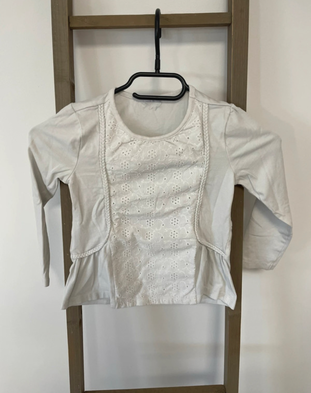 Tshirt blanc manches longues, 6 ans