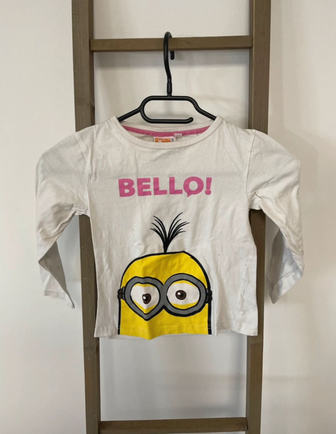 Tshirt blanc, Minion Bello, Despicable me, 6 ans