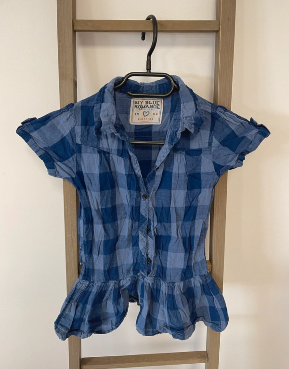 Robe à carreaux bleue, C&A, 7 ans