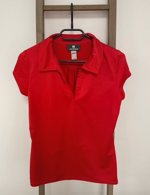 Tshirt rouge avec col, Decathlon, M