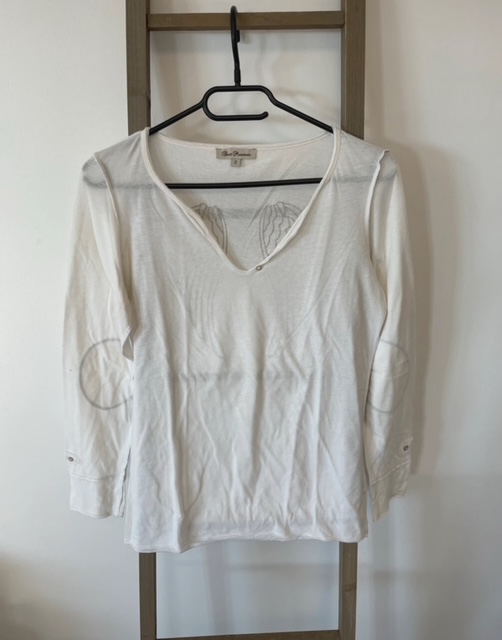 Tshirt blanc manches longues ailes dans le dos, Best Mountain, T2