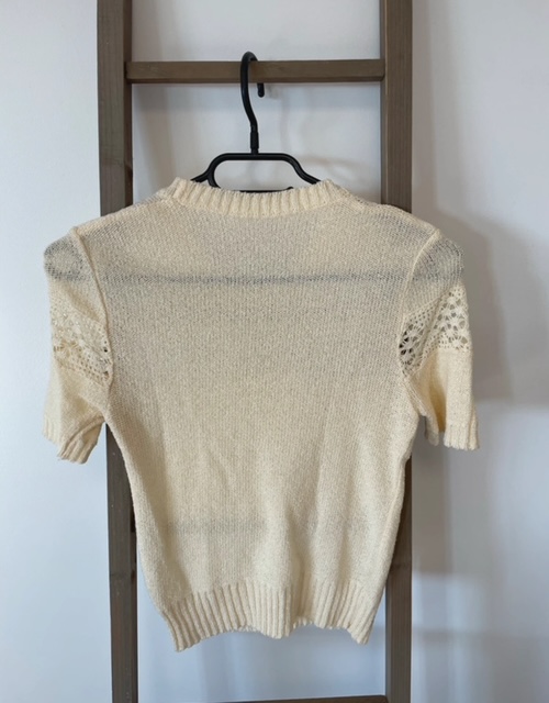 EVIC21 TSHIRT EN MAILLE JAUNE FIL CHAVANOZ 36 38 DOS