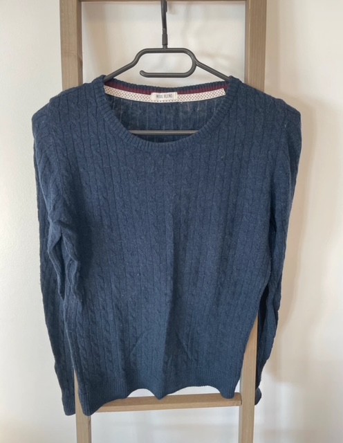 Pull en laine bleu marine col rond, Wool blend, 36/38