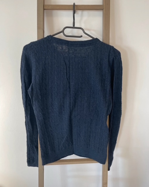 EVIC27 PULL EN LAINE BLEU MARINE WOOL BLEND 36 38 DOS