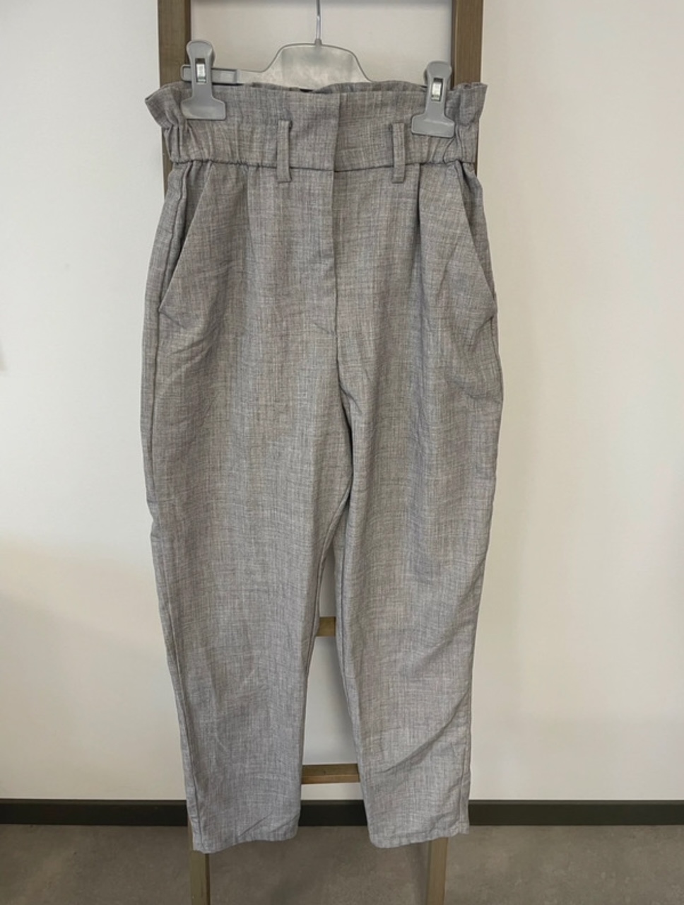 Pantalon taille haute gris, H&M