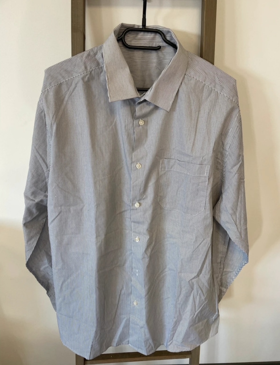 Chemise grise à rayures fines, Carrefour, 45/46