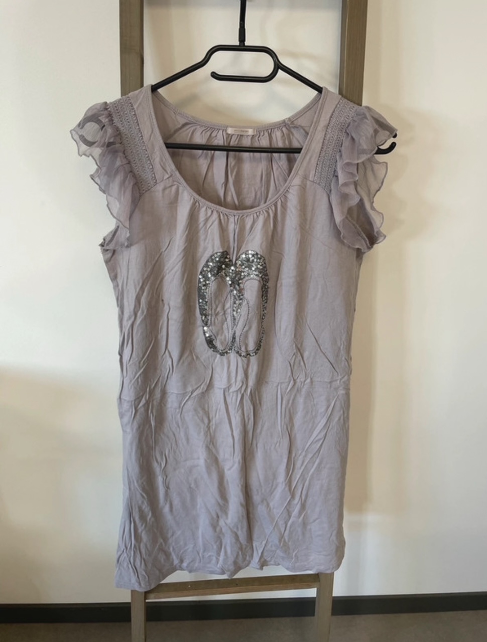 Chemise de nuit manches mousseline, ballerines, Misshelen, 38/40