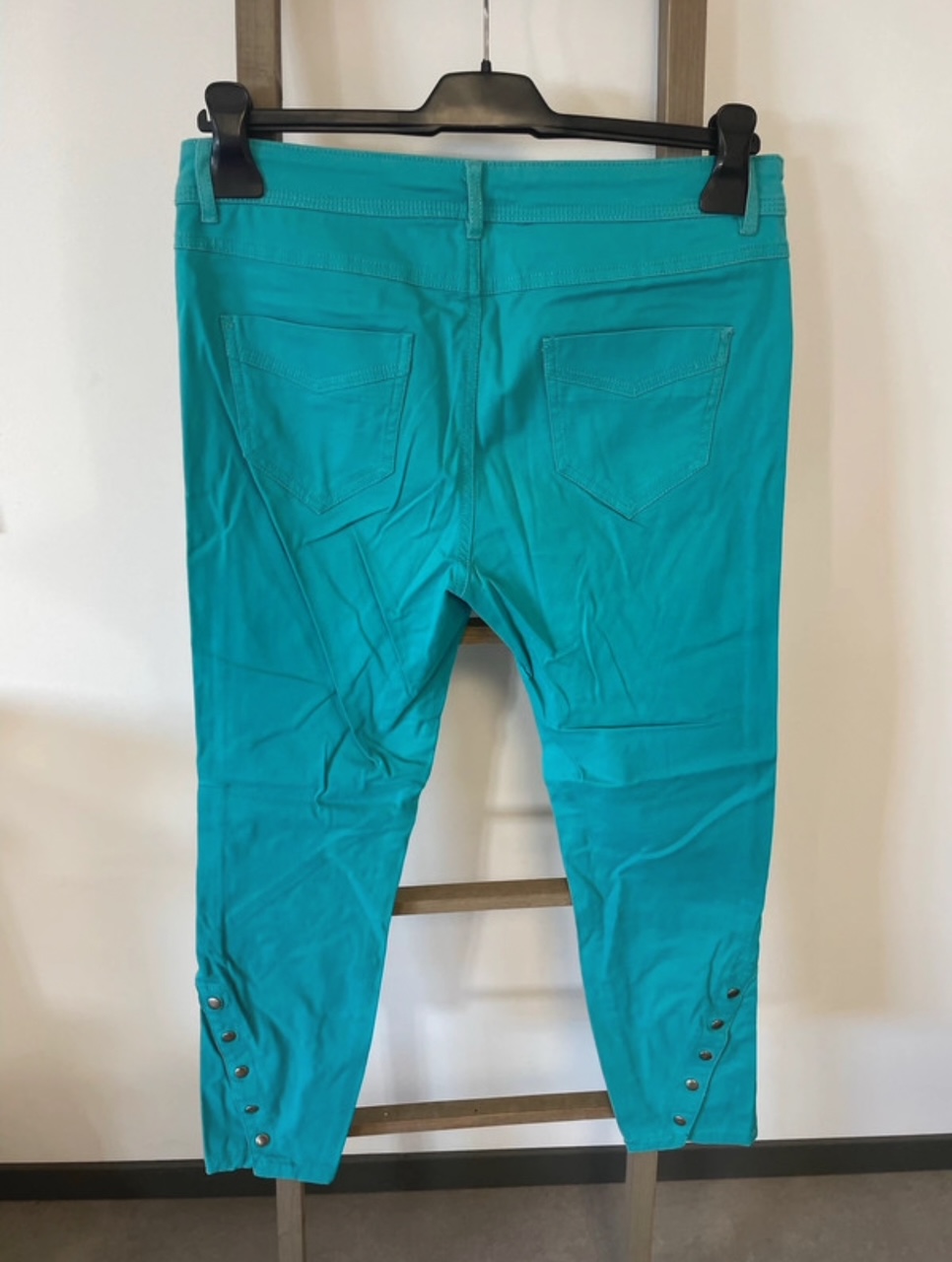 CDAV192 PANTALON TURQUOISE  CAMAIEU 38 DOS