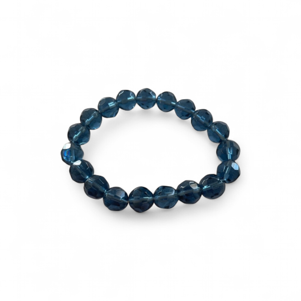 Bracelet élastiques perles bleues