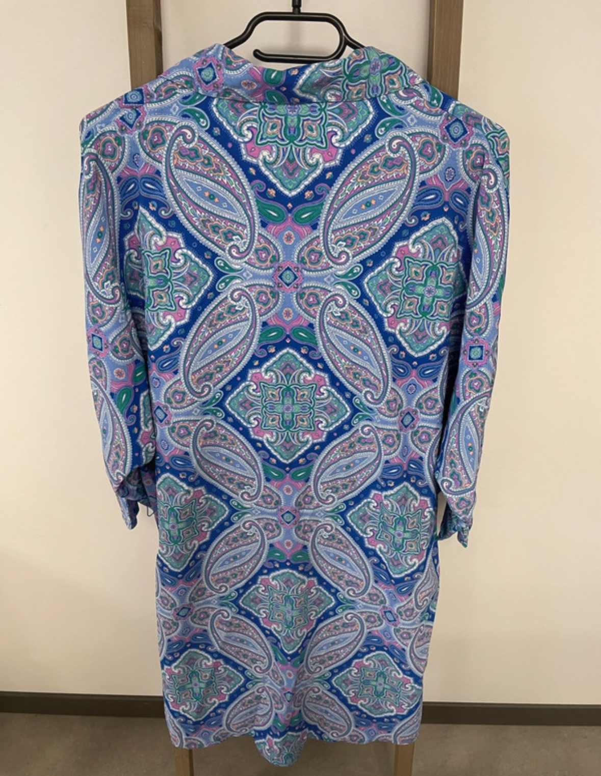 MPOU24 ROBE CHEMISE BLEUE AVEC MOTIFS MOSQUITOS M DOS