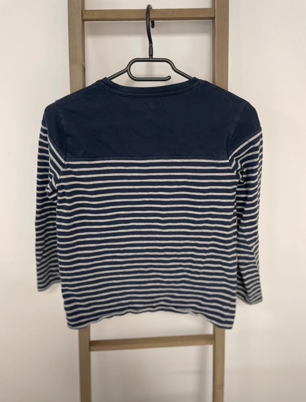 PCAR07 PULL BLEU MARINE A RAYURES KIABI 12 ANS DOS