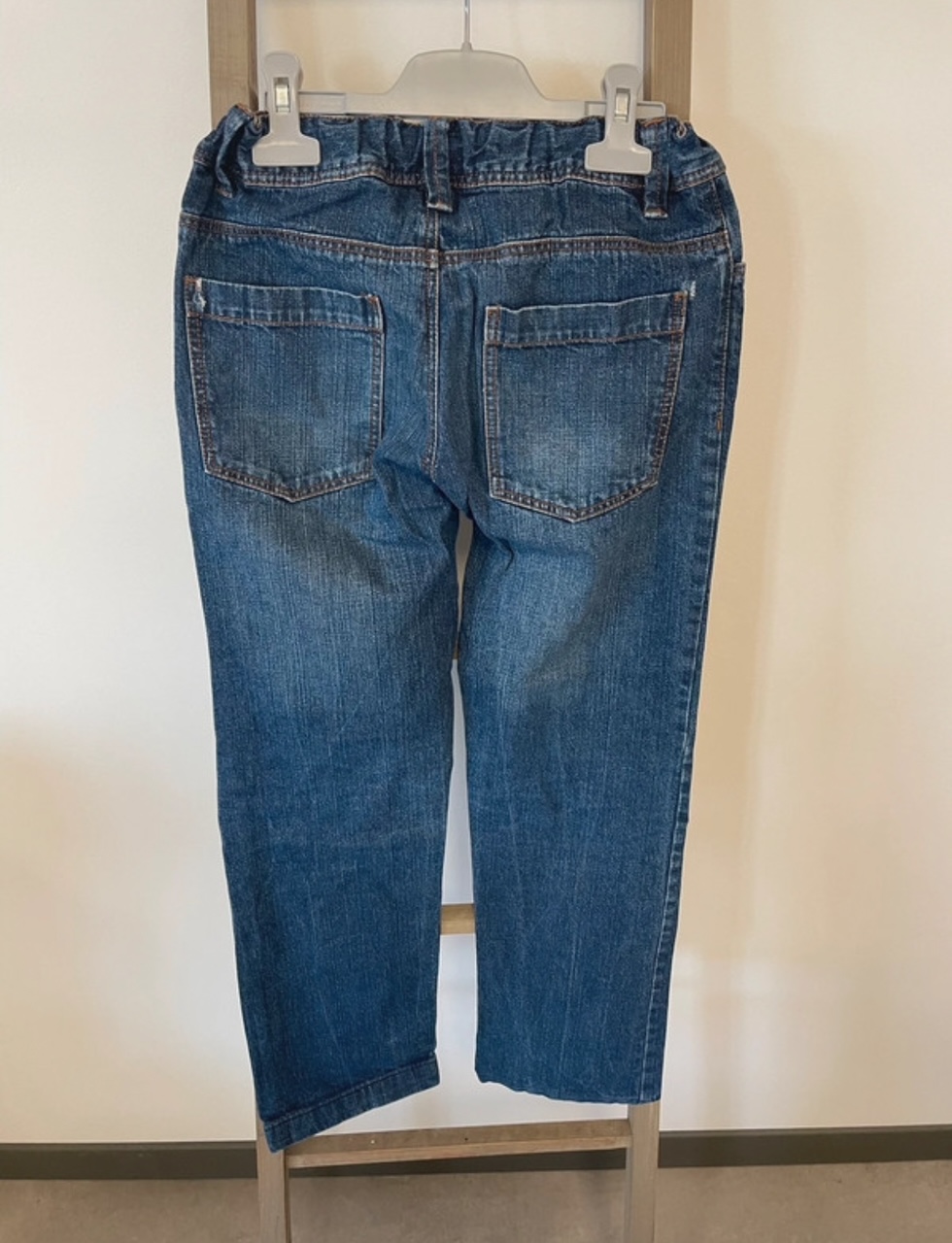 PCAR33 JEAN COUPE DROITE BLEU TEX 11 12 ANS DOS