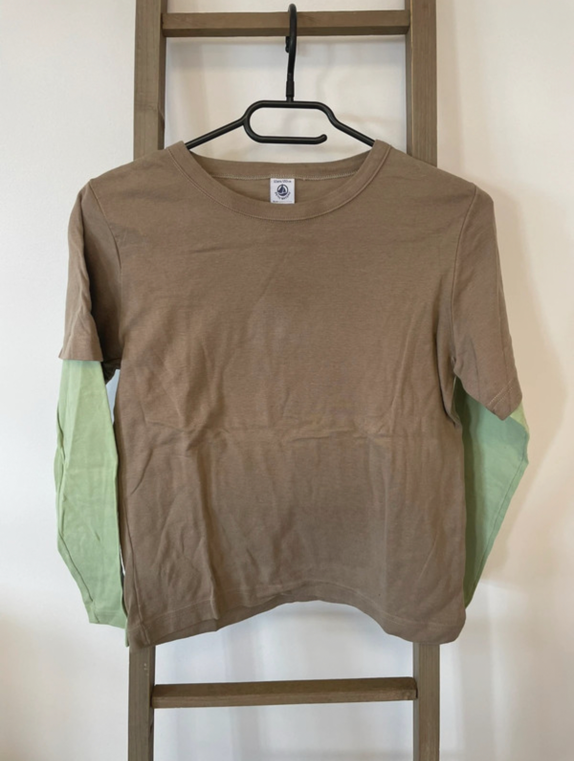 Tshirt kaki manches longues verte, Petit bateau, 12 ans