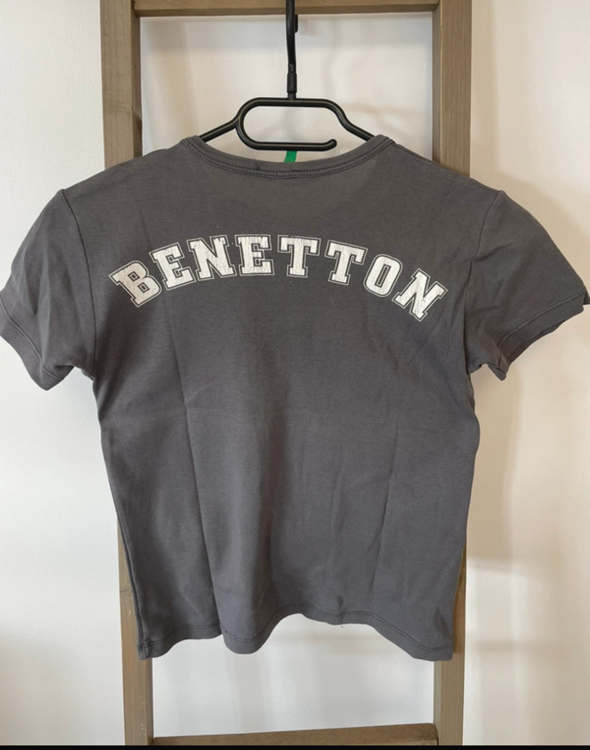 Tshirt gris col rond, United colors of benetton, 8 ans