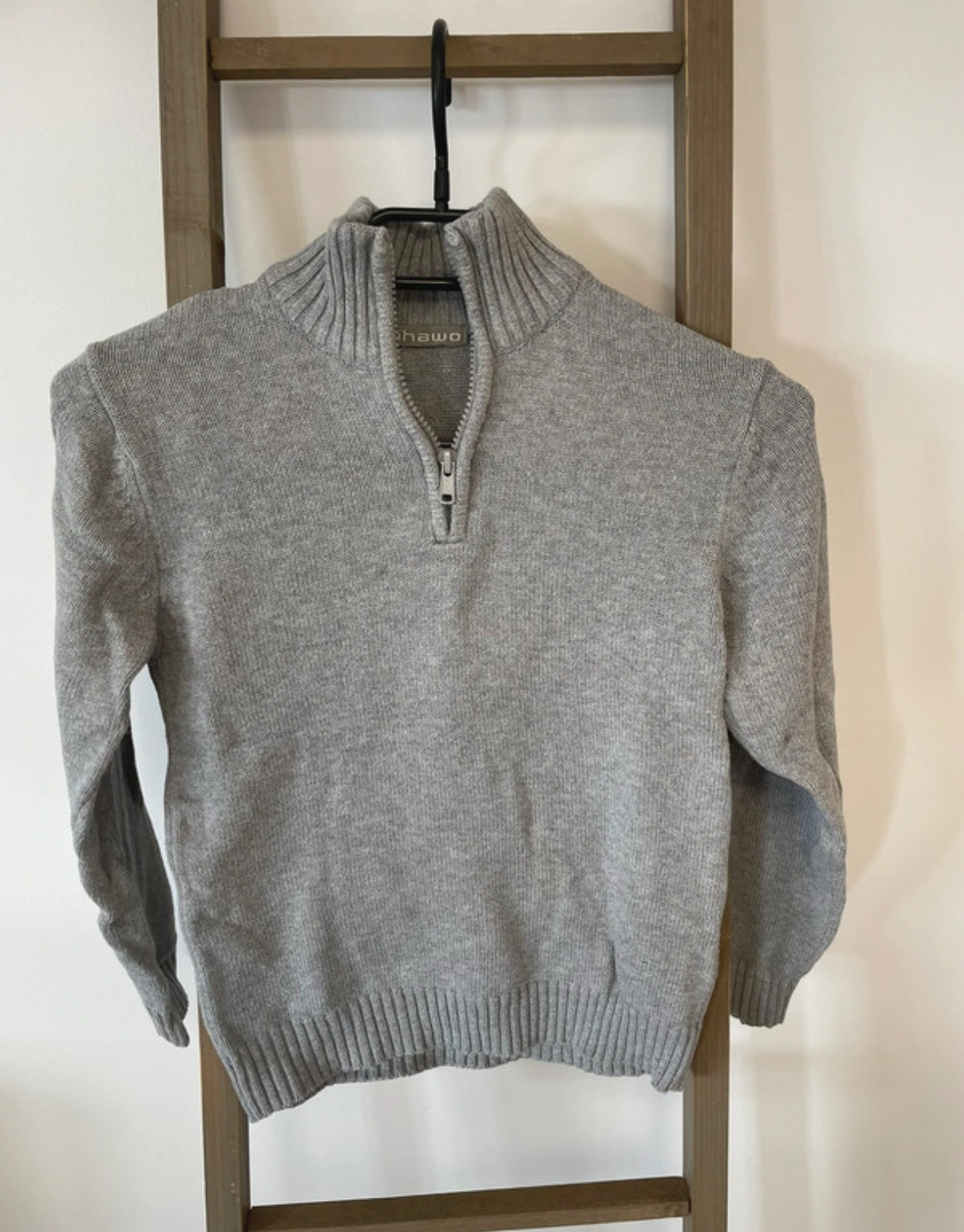 Pull gris col montant avec fermeture éclair, La redoute, 8/10 ans