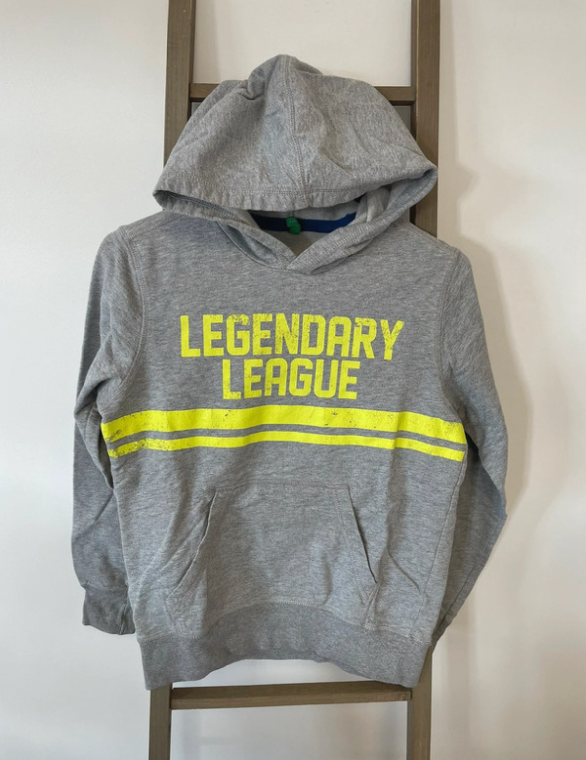 Hoodie gris et jaune fluo, United colors of benetton, 12 ans