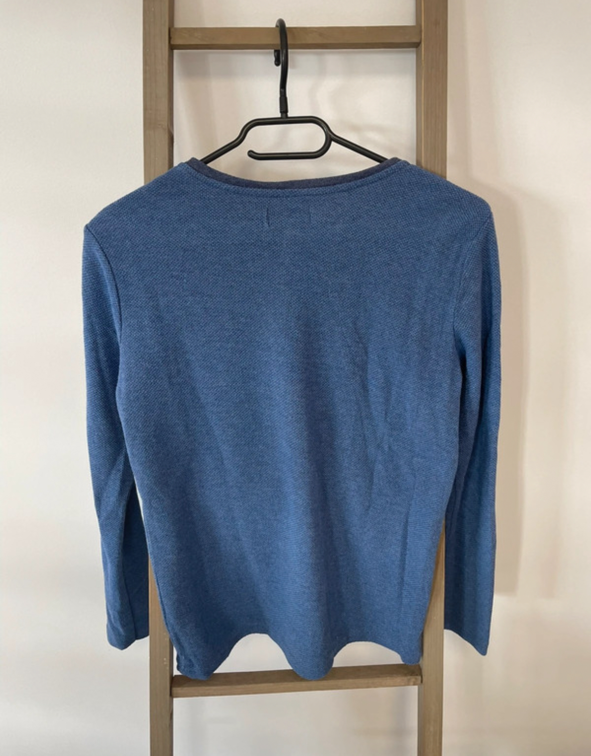 PCAR118 TSHIRT MANCHES LONGUES BLEU POCHE POITRINE DOS
