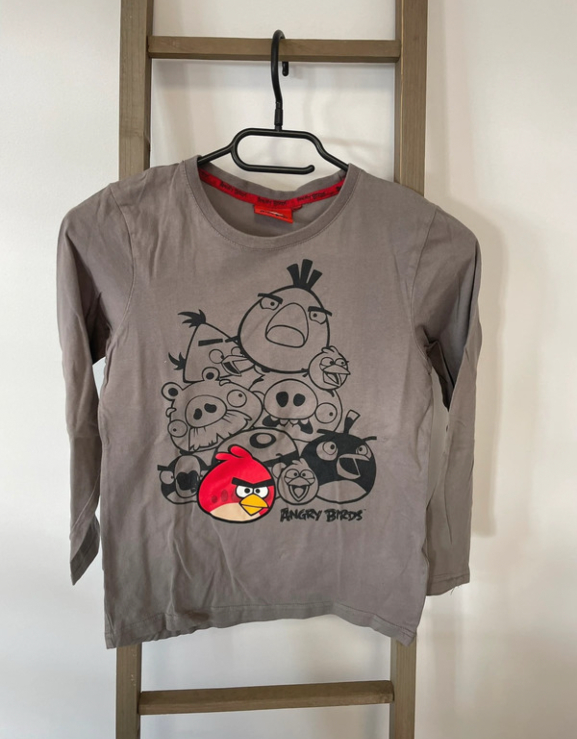 Tshirt marron manches longues, Angry Birds, 10 ans