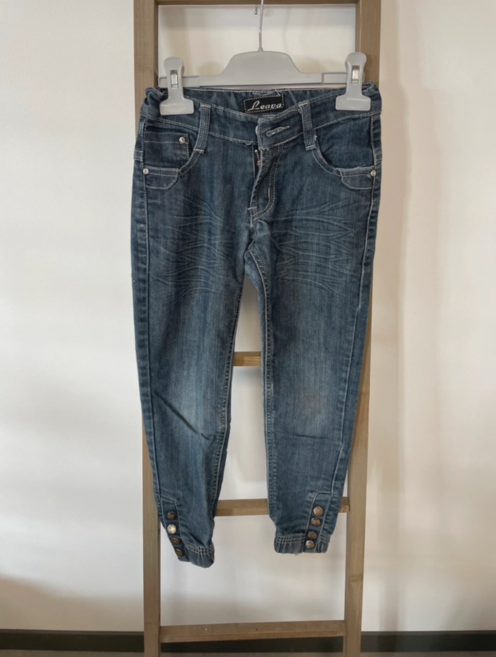Jean bleu ressérré cheville avec pression, Leava, 8 ans