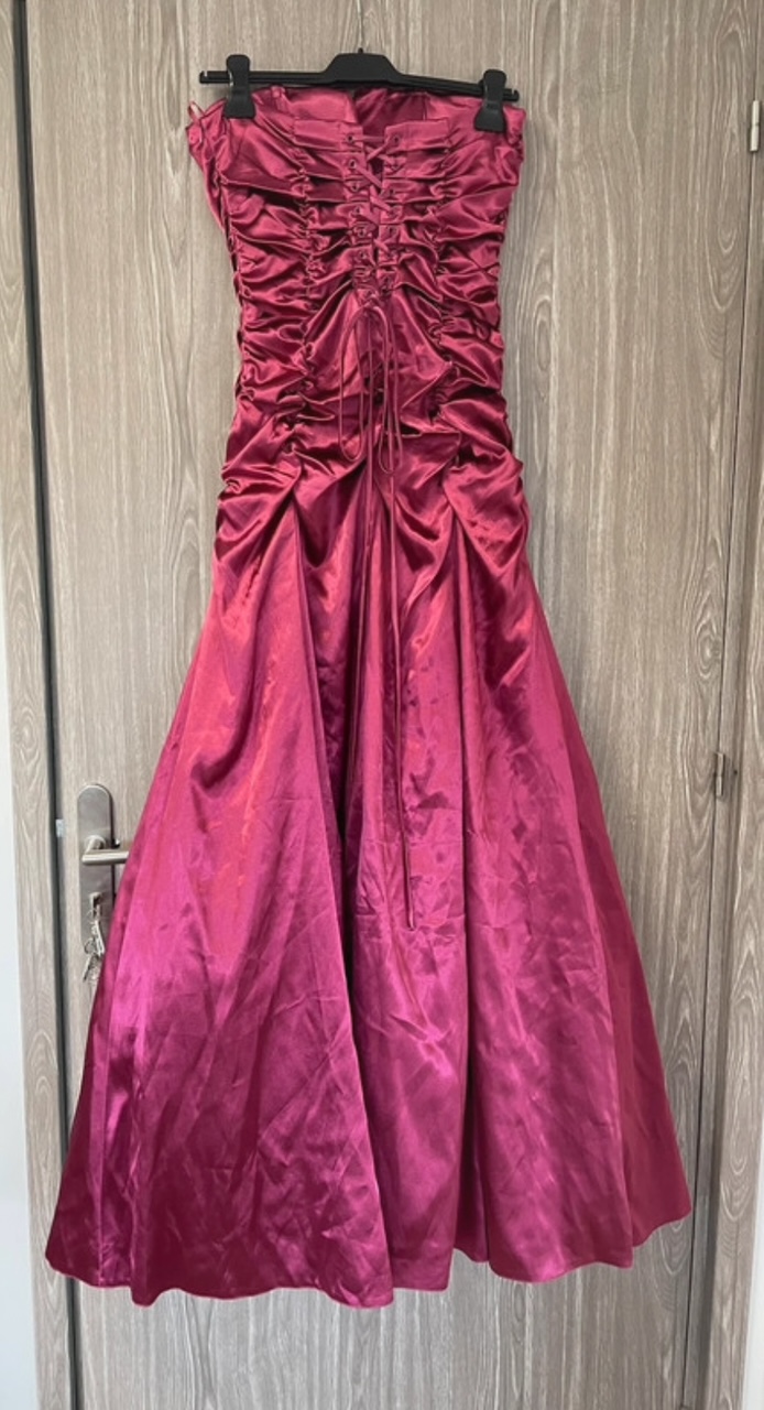 PCAR143 ROBE DE SOIREE FUSCHIA JUJU &amp; CHRISTINE 38 40 DOS