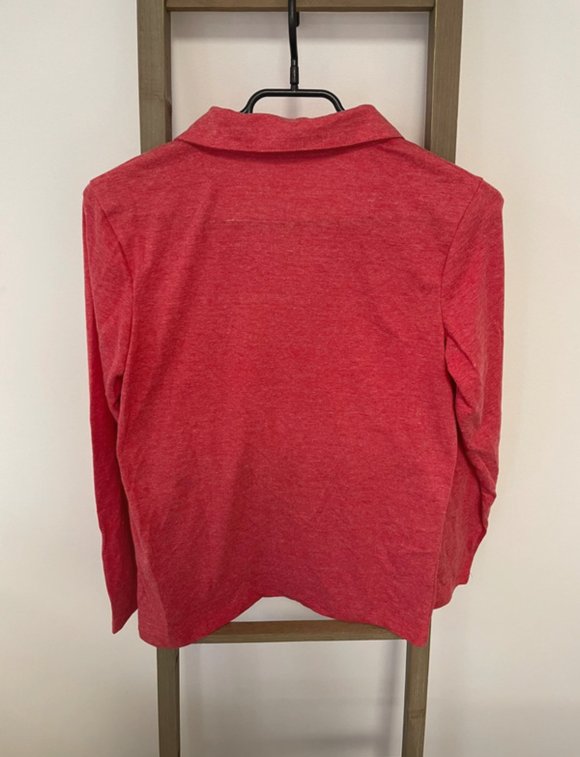 VGIR03 POLO ROUGE MANCHES LONGUES TEX 13 14 ANS DOS