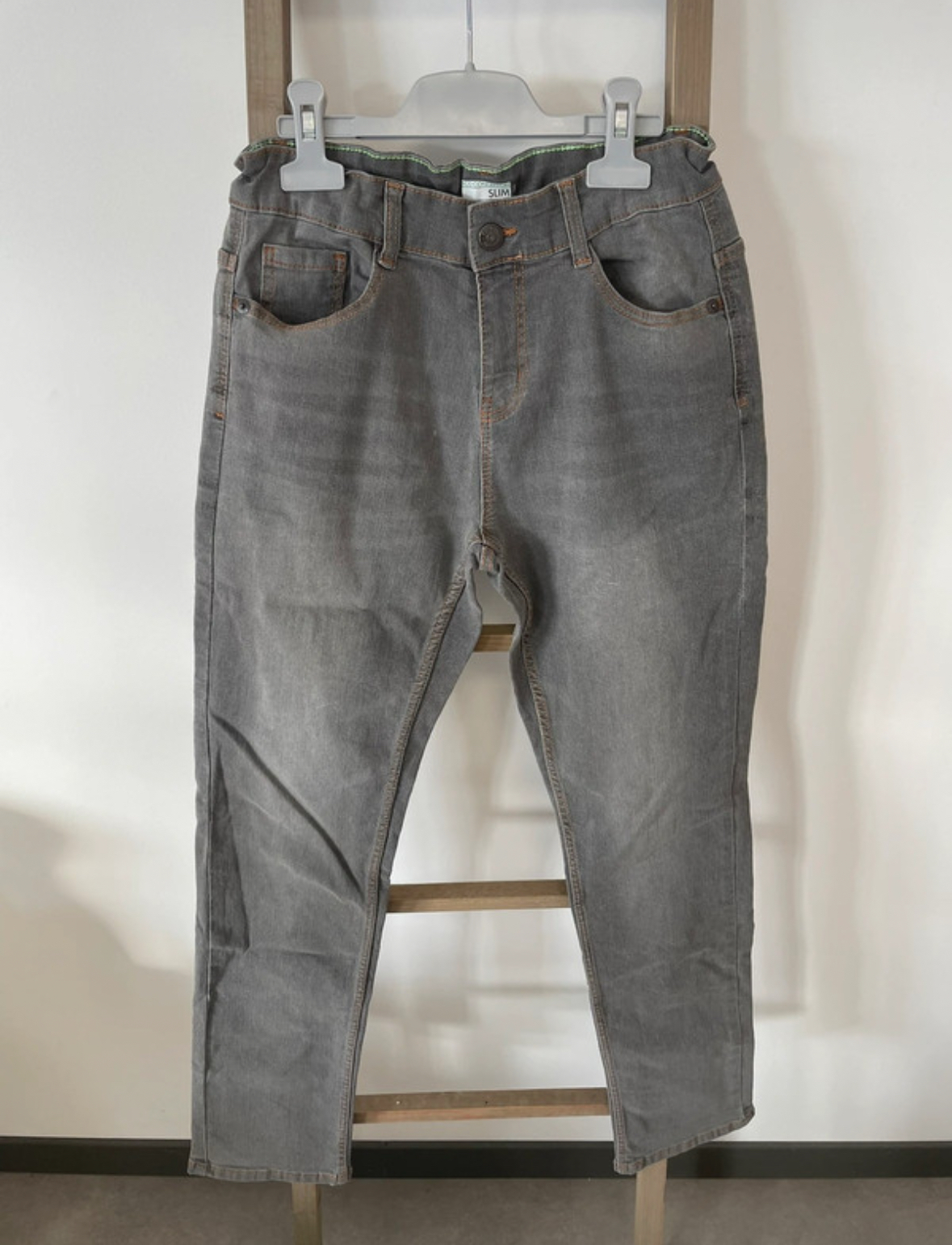 Jean gris slim, Kiabi, 12 ans