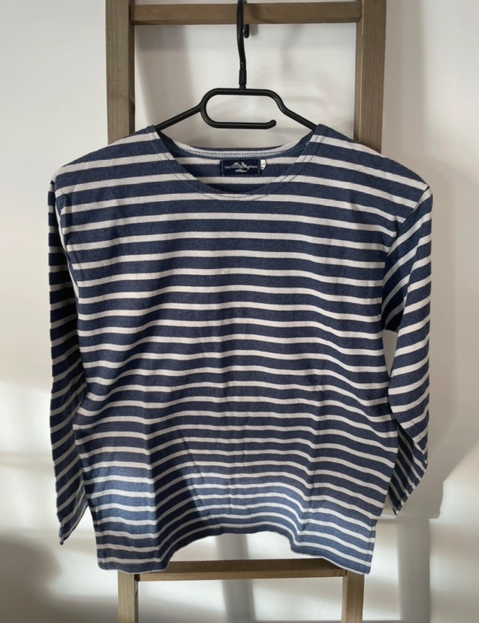 Pull leger col rond mariniere bleu et gris, Les trois dauphins, 12 ans