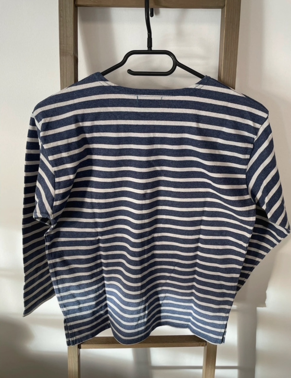 VGIR65 PULL LEGER MARINIERE BLEU ET GRIS LES TROIS DAUPHINS 12 ANS  DOS