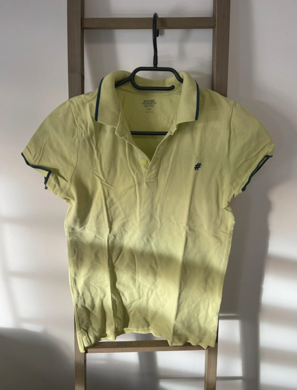 Polo jaune et revers bleu marine, Kiabi, 12 ans