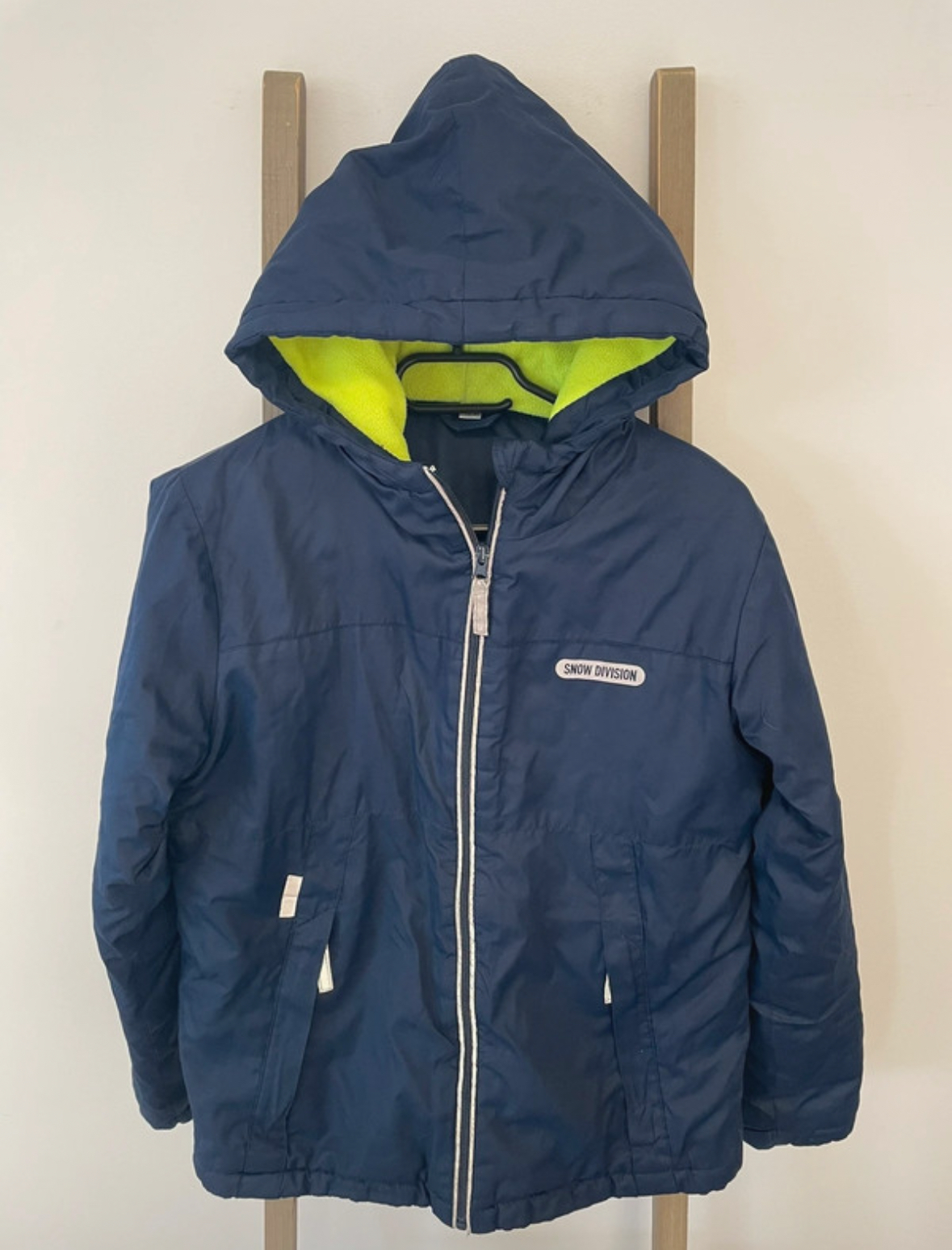 Veste de ski bleu marine interieur vert, Zeeman, 158/164 cm