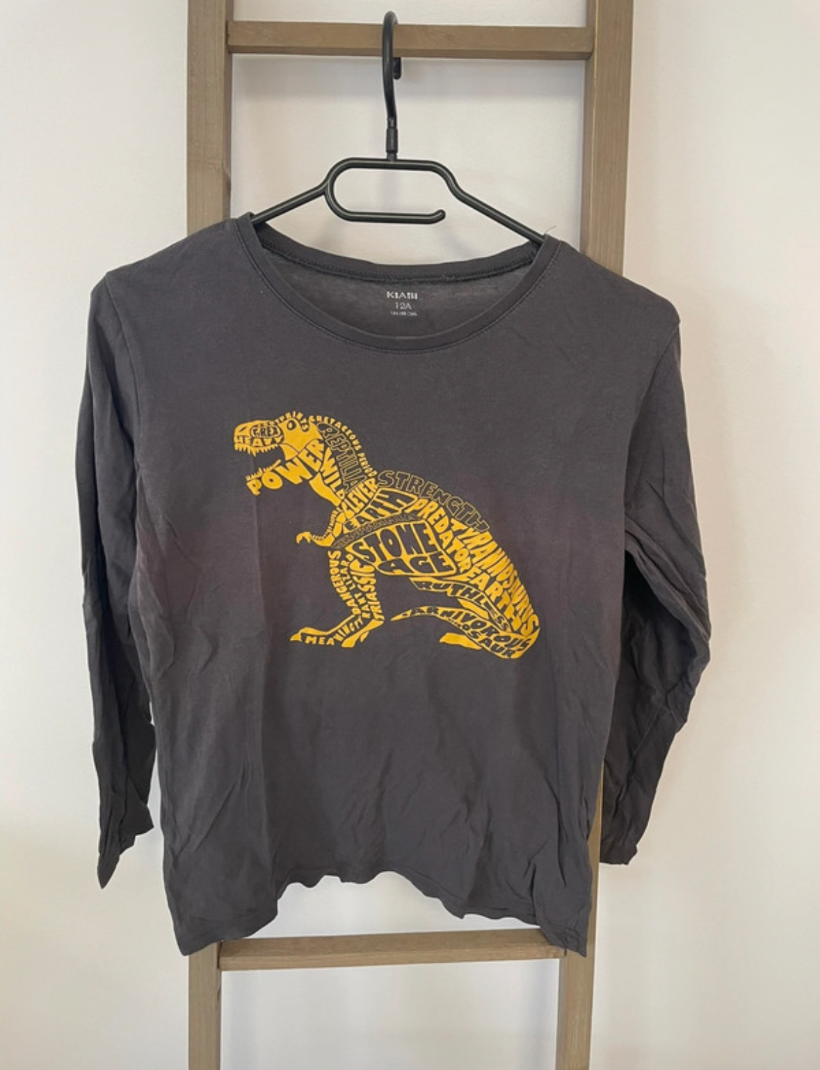 Tshirt marron dinosaure manches longues, Kiabi, 12 ans