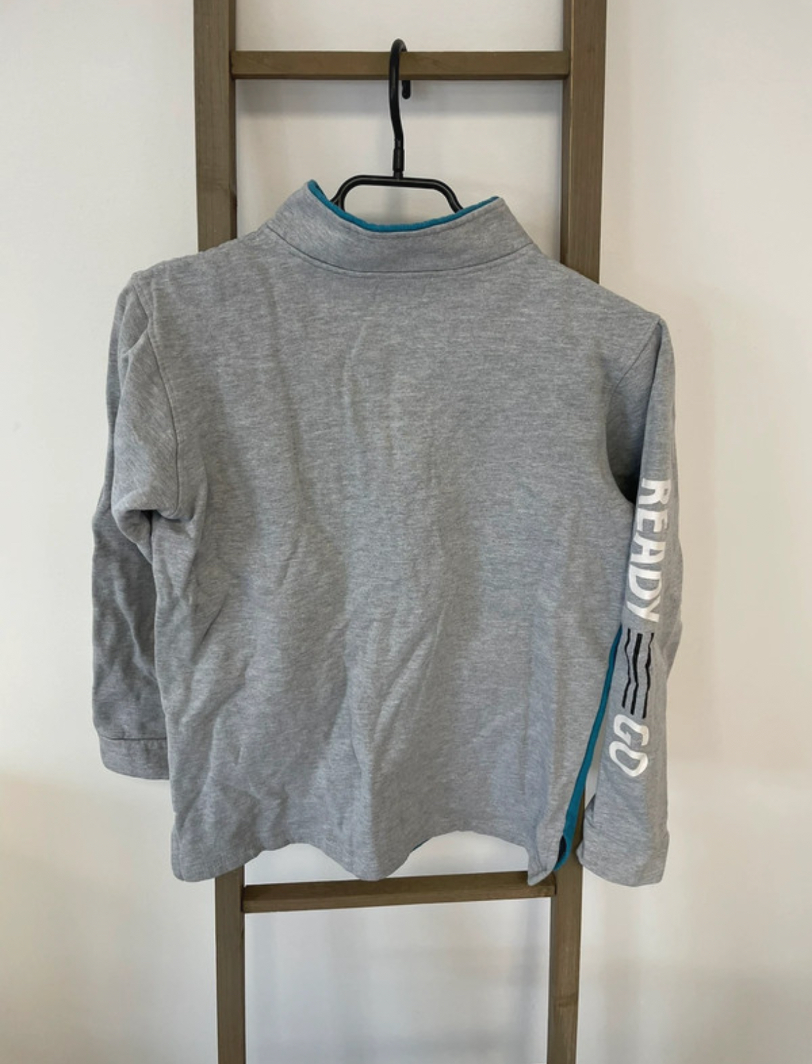 VGIR140 PULL COL MONTANT BLEU ET GRIS TISSAIA 14 ANS DOS