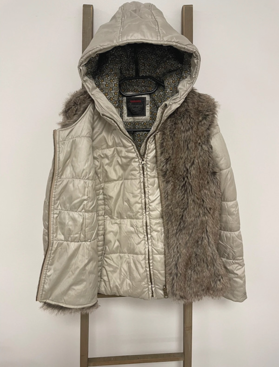 MBLA152 VESTE BEIGE AVEC GILET FOURRURE CATIMINI 12 ANS 2