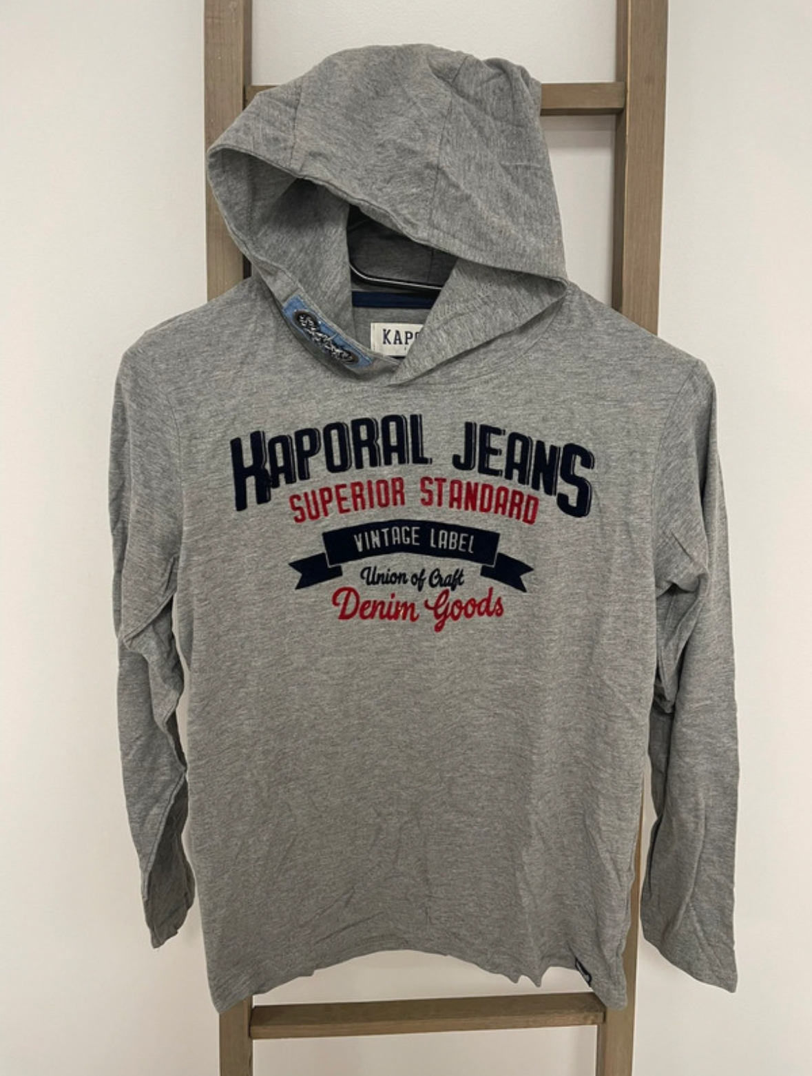 Sweat à capuche gris, Kaporal, 14 ans