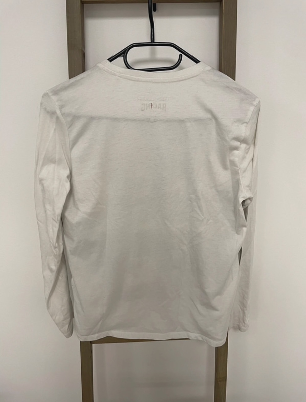 MBLA170 TSHIRT BLANC ET GRIS MANCHES LONGUES RACING  14 ANS DOS