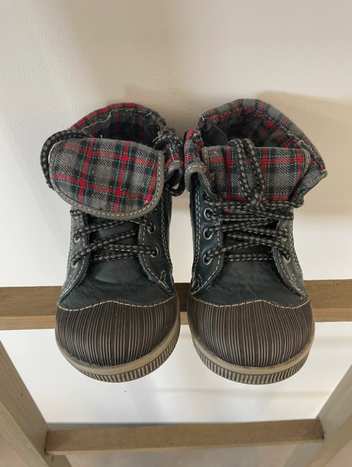 ZBAI52 CHAUSSURES GARCON MONTANTES GRIS ETR OUGE TISSAIA 21